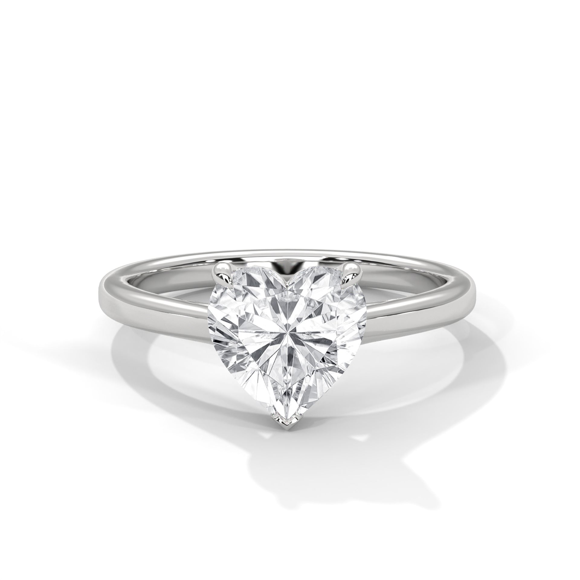 Heart-Cut Solitaire Engagement Ring with 2ct Lab-Grown Diamond (F VS)