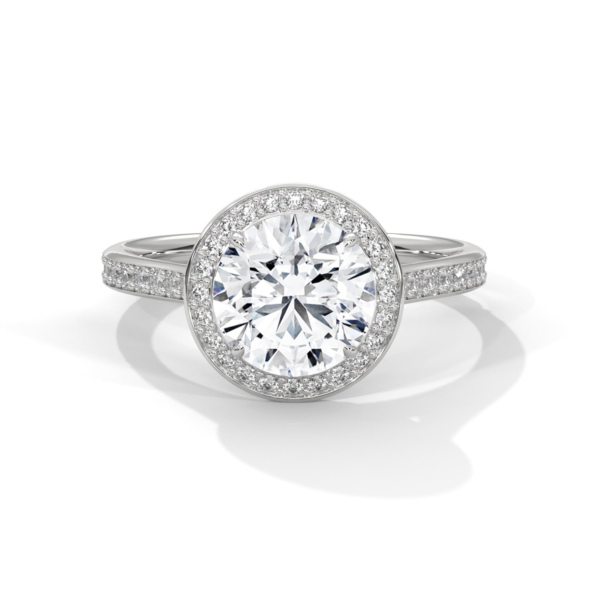 Ethereal Halo 2.0ct Round Lab Diamond Engagement Ring | 2.34 CTW