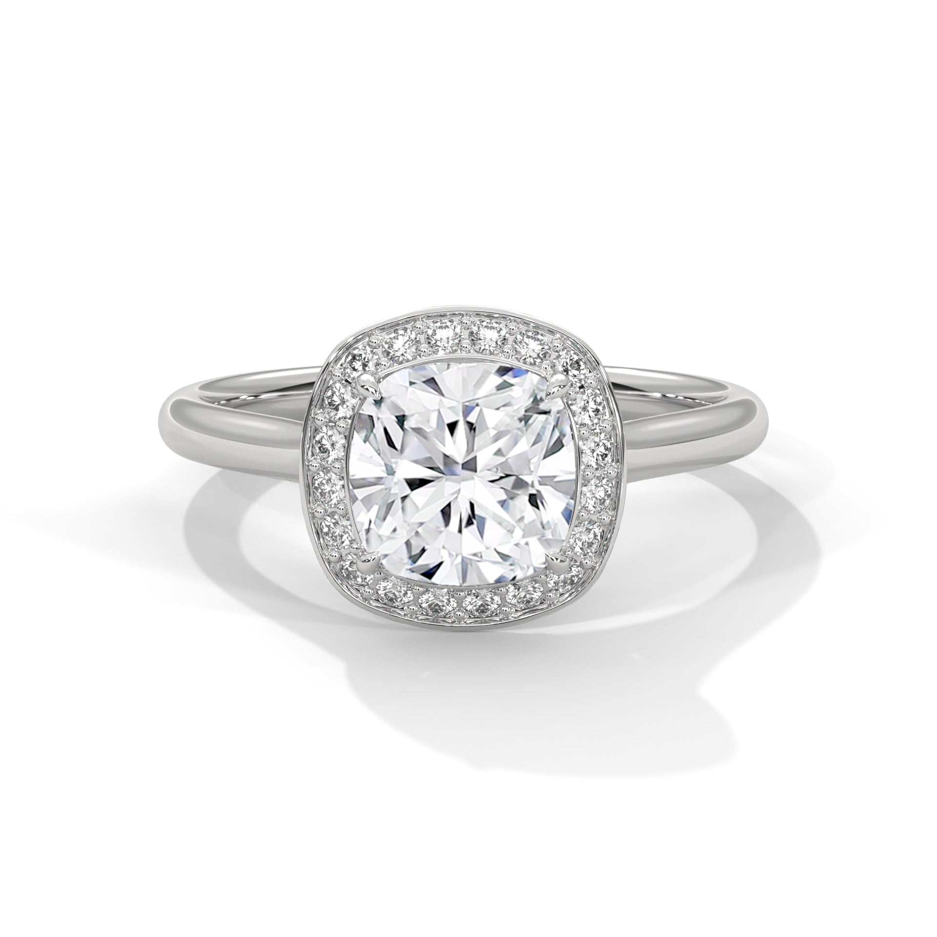 Halo Serenity 2.0ct Cushion Lab Diamond Engagement Ring | 2.16 CTW