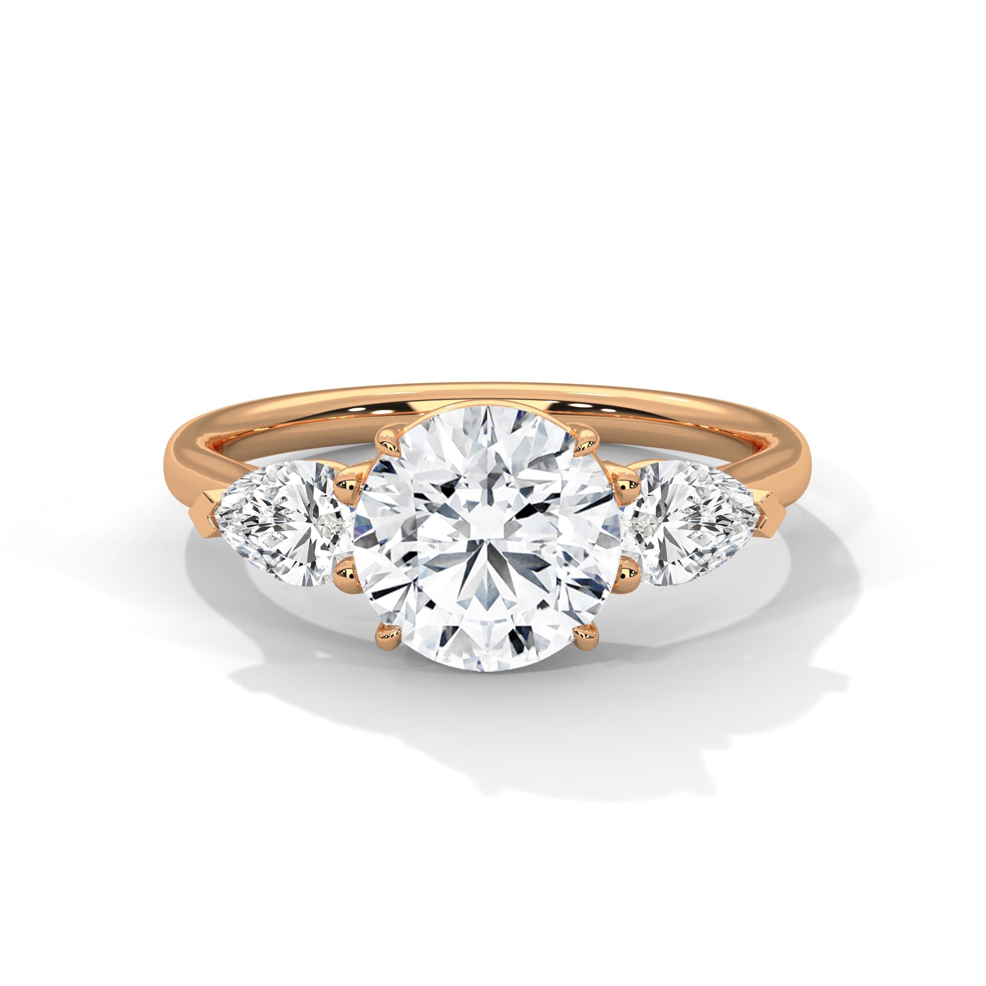 Vanya 1.5ct Round Lab-Grown Diamond Three-Stone Engagement Ring | 2.00 CTW