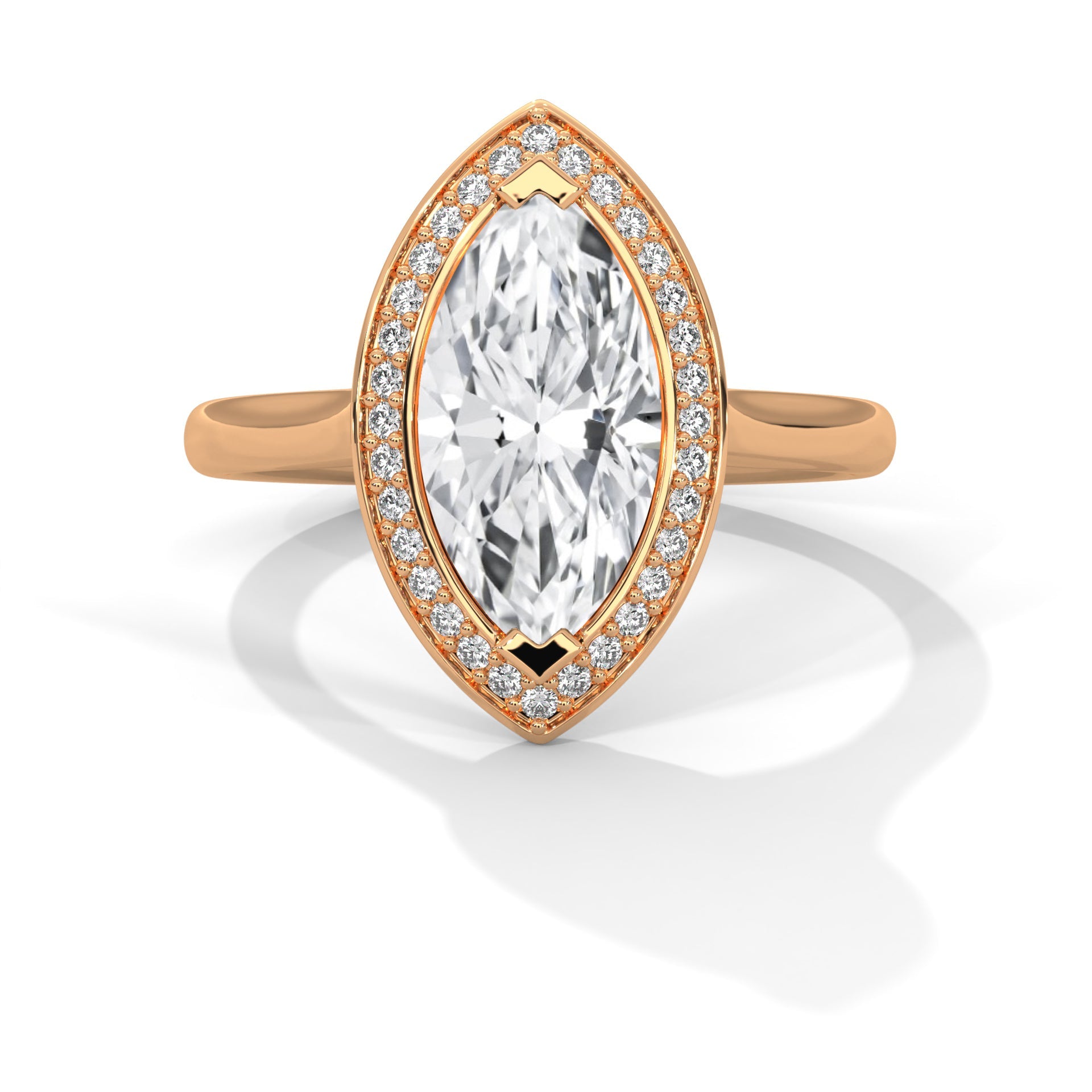 Double Halo 1.5 CTW Marquise-Cut Lab Grown Diamond Ring | 1.66 CTW