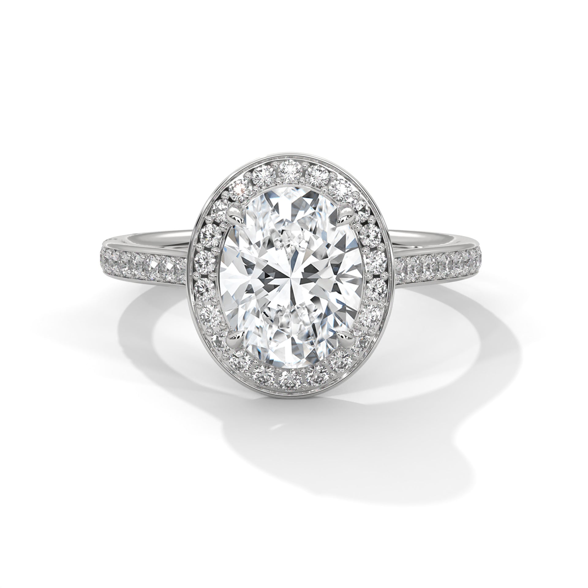 Elysian Oval Halo 2.42 CTW Diamond Engagement Ring | 14K & 18K Gold