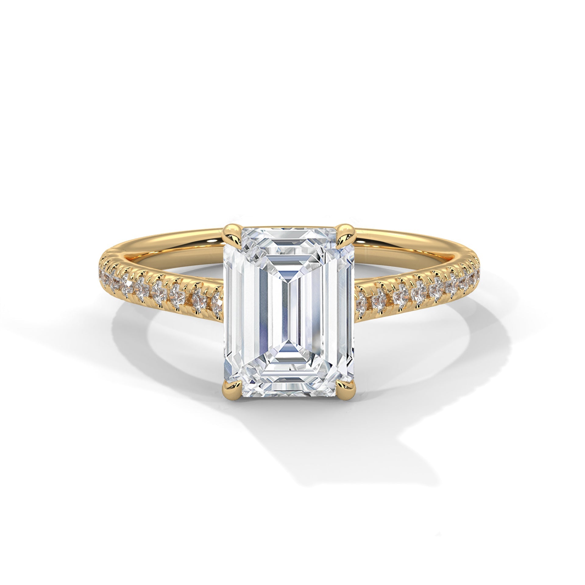 Graceful Lumina 1.5CT Emerald Lab-Grown Diamond Engagement Ring | 1.72 CTW