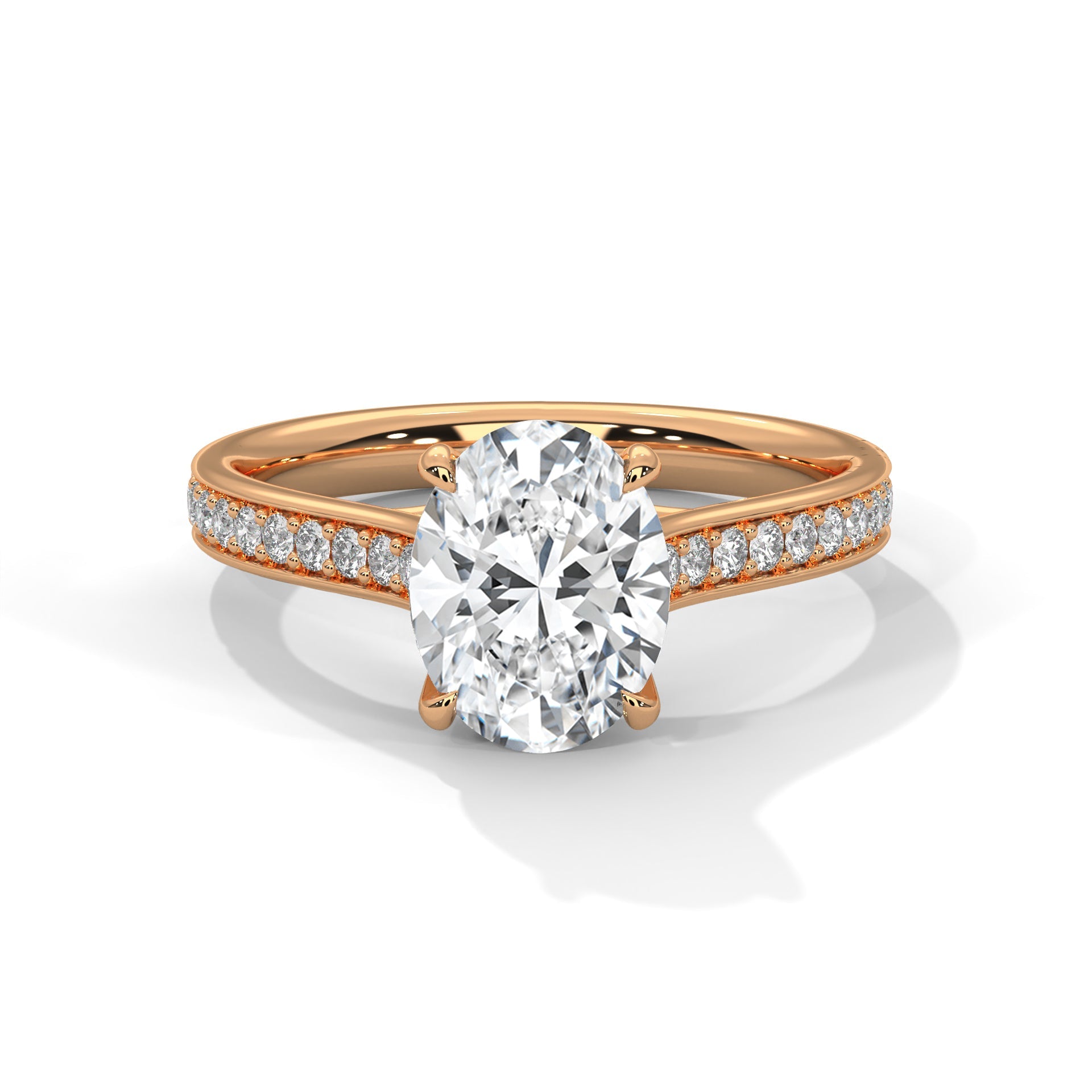 Liana 1.5ct Oval Lab-Grown Diamond Pavé Engagement Ring | 1.76 CTW