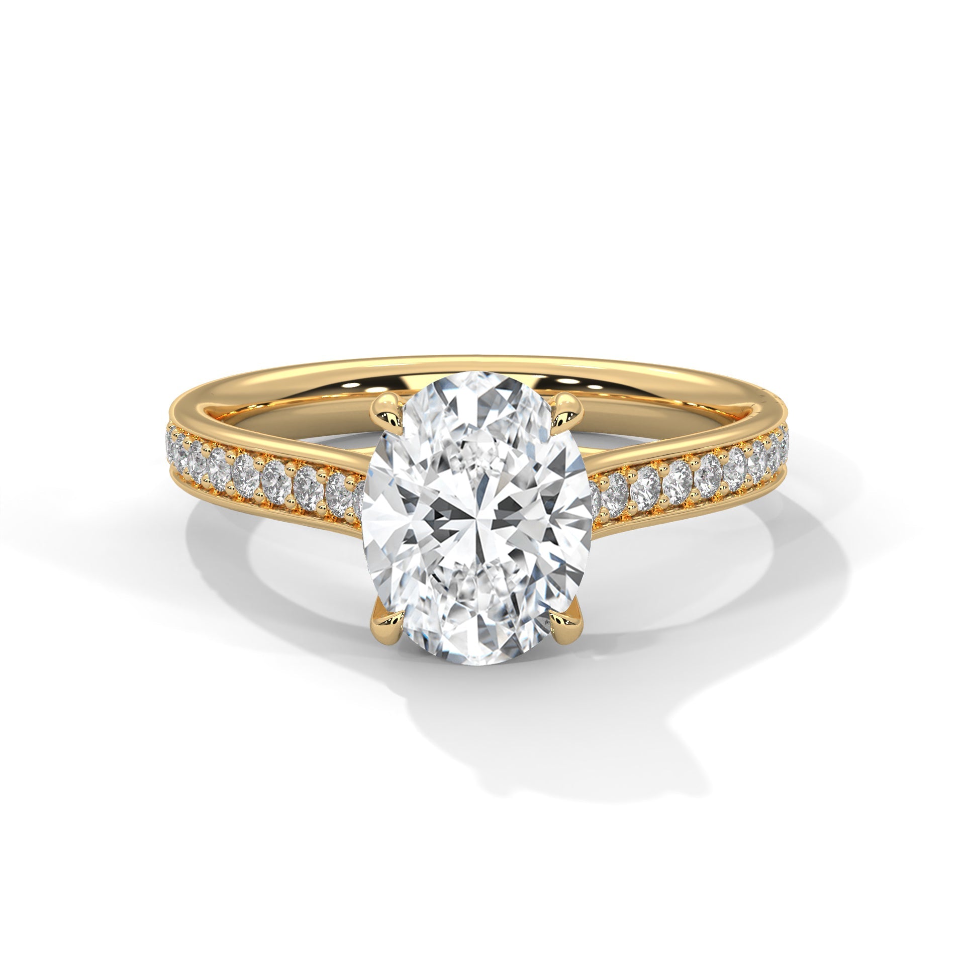 Valencia 3ct Oval Lab-Grown Diamond Pav Engagement Ring | 3.26 CTW