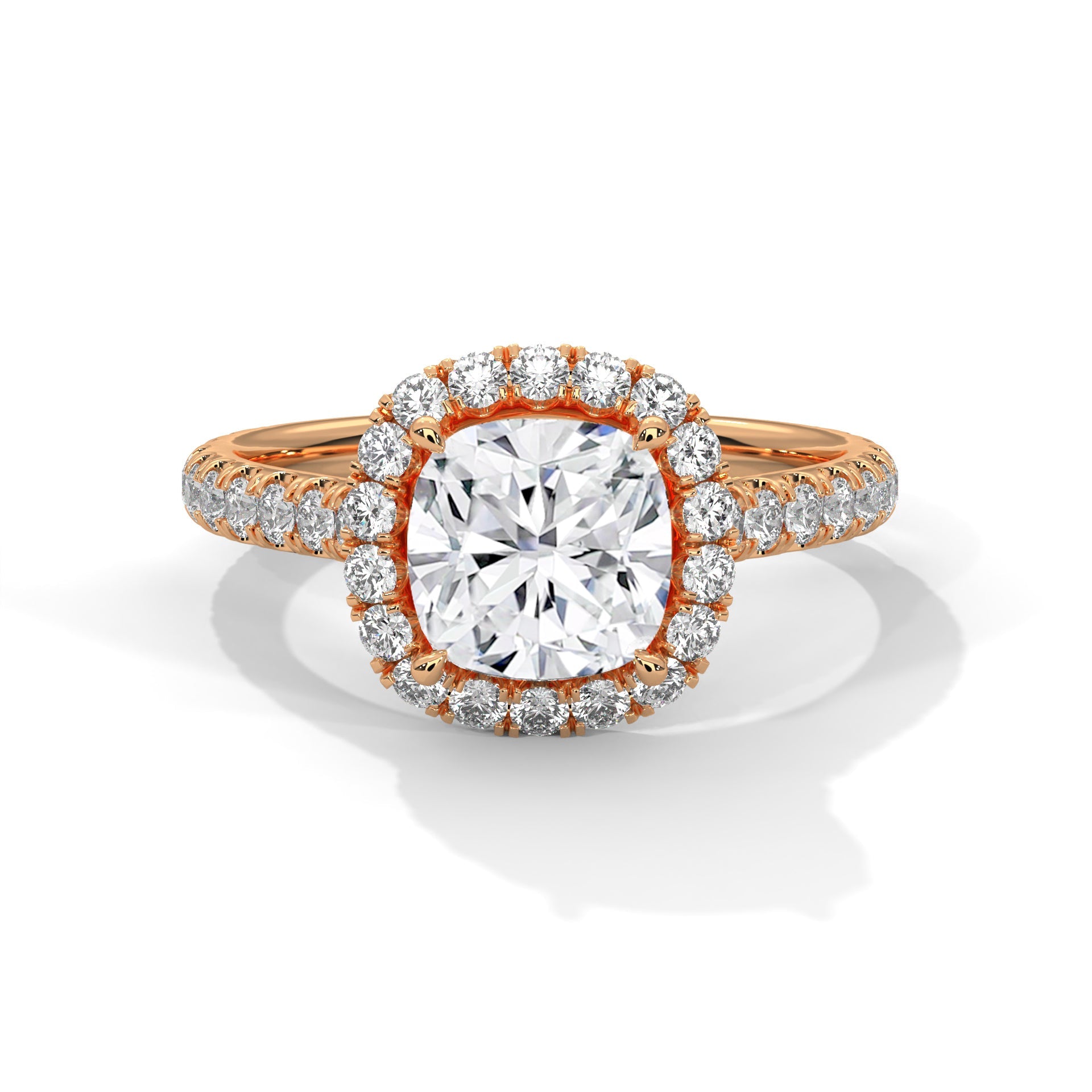 Regal Spark 1.5CT Cushion Lab-Grown Diamond Engagement Ring | 2.11 CTW