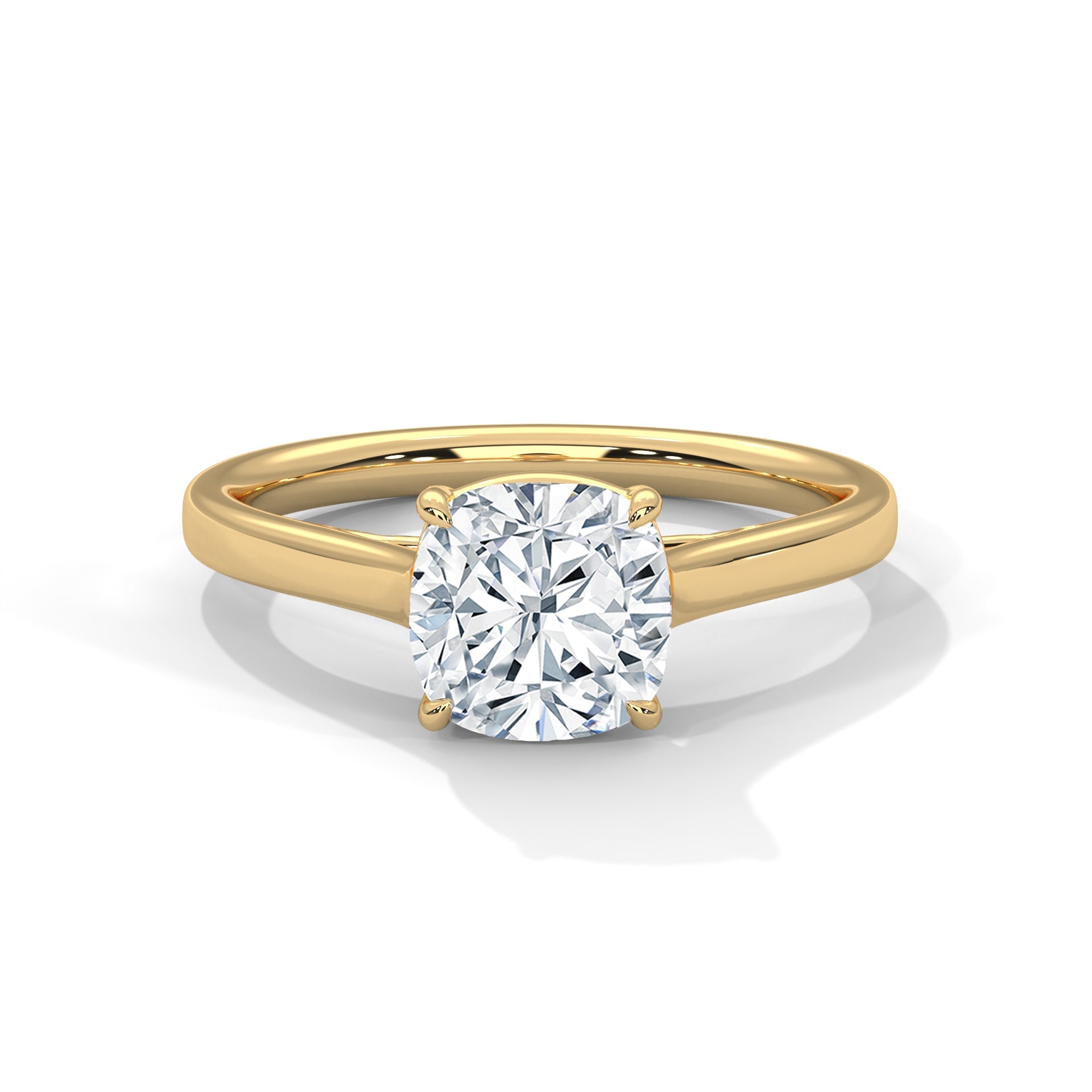 Pure Elegance 1 CT Cushion-Cut Lab Grown Diamond Solitaire Ring | E VS1