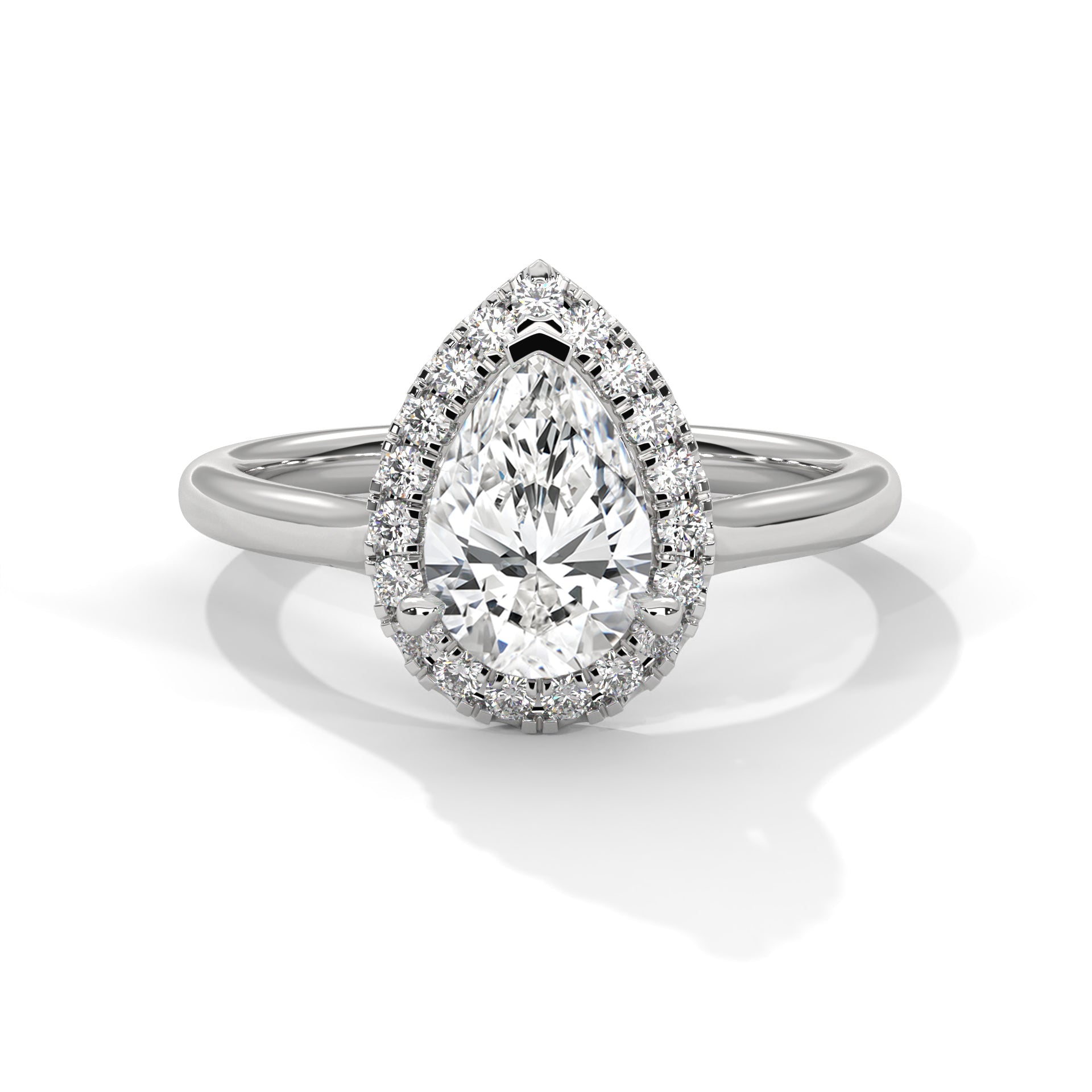Radiance 2.19 CTW Pear-Cut Diamond Halo Ring | F-VS1
