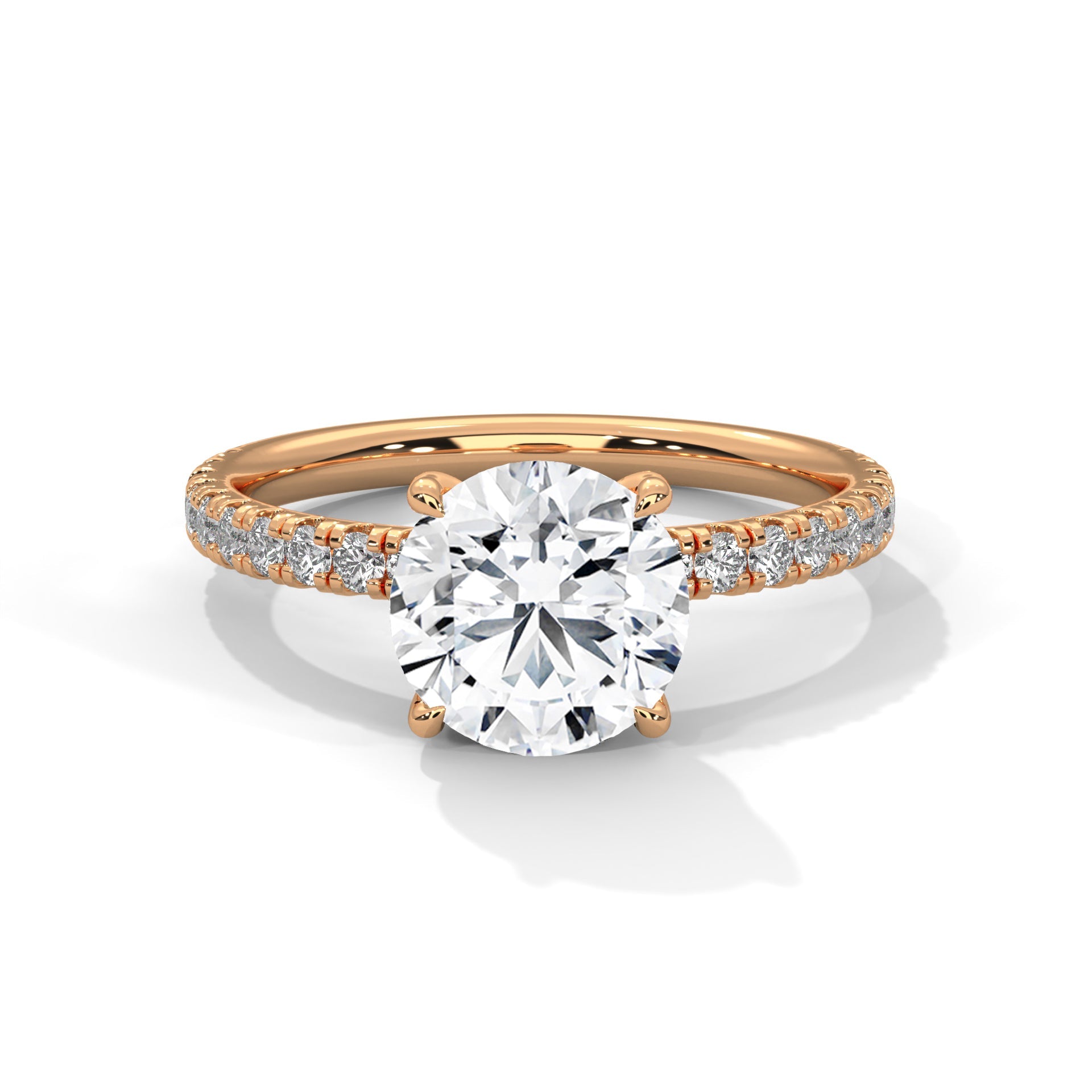Juliette 1.5ct Round Lab-Grown Diamond Pave Engagement Ring | 1.97 CTW