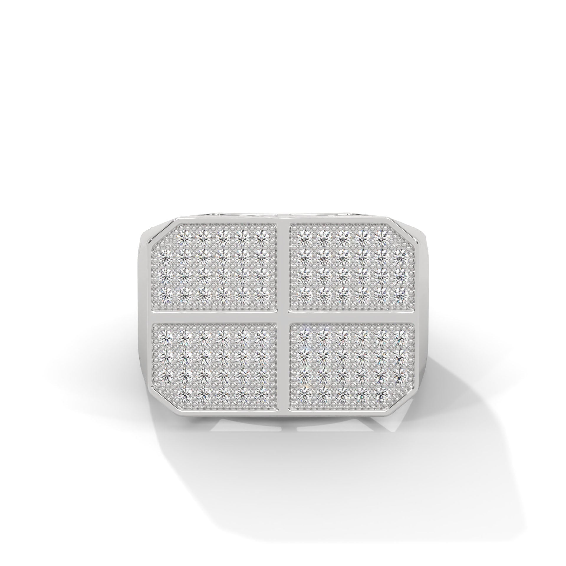 Legacy 0.92 CTW Round Lab-Grown Diamond Quad-Panel Men's Ring