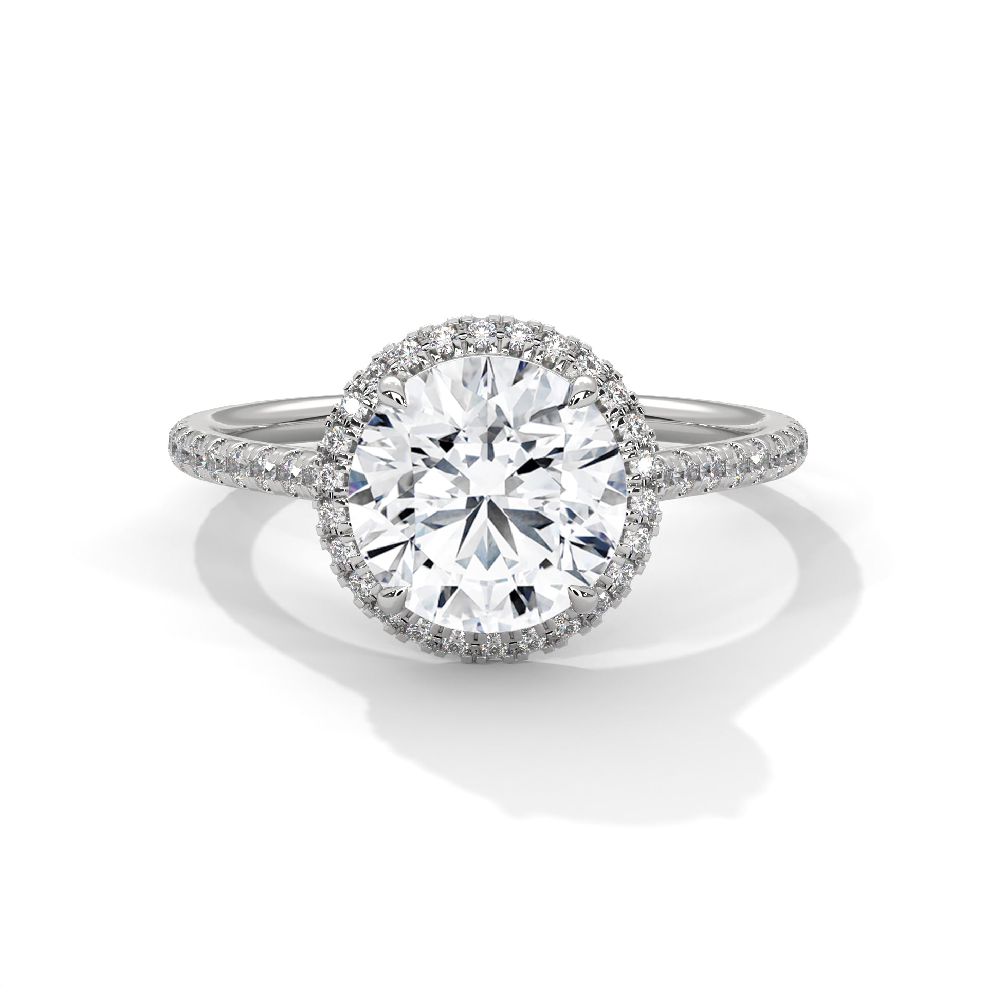 Luminous Halo 2.34 CTW Round-Cut Diamond Engagement Ring | E VVS1