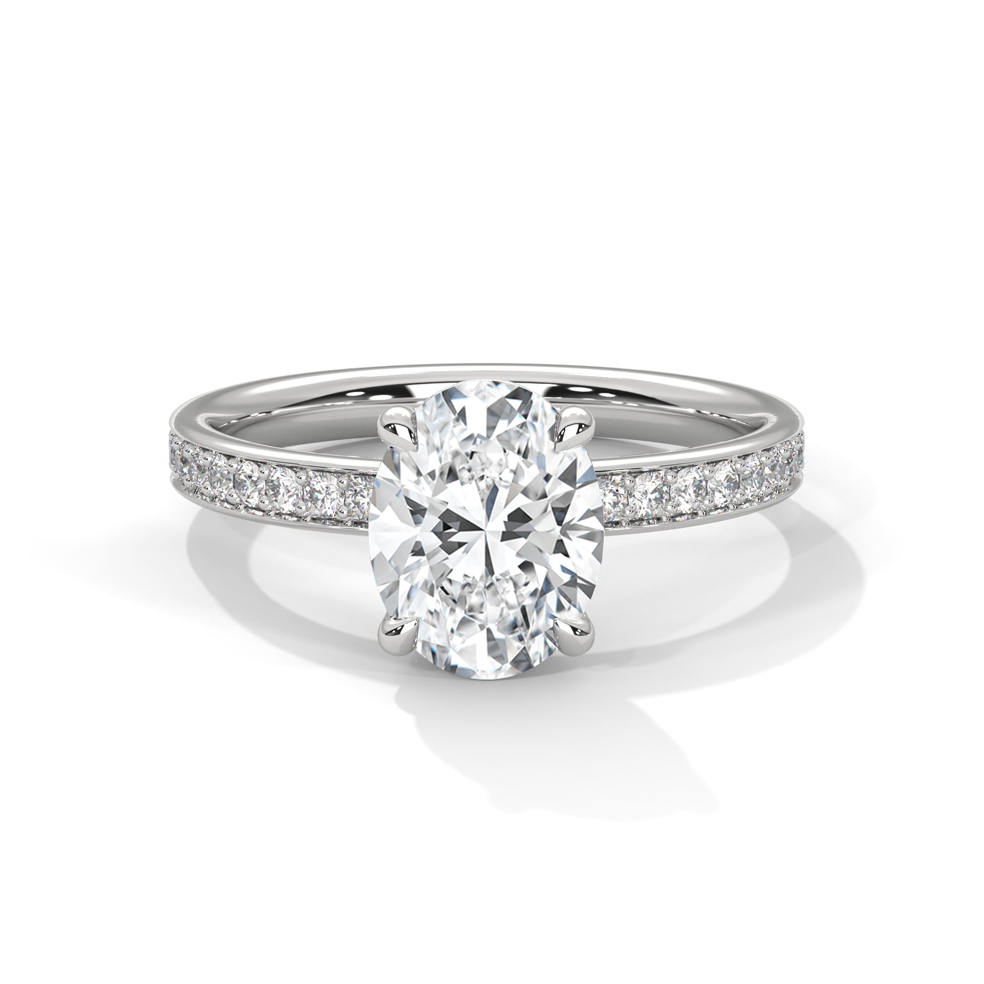 Radiance 2.46 CTW Oval-Cut Diamond Pavé Ring | E VS1