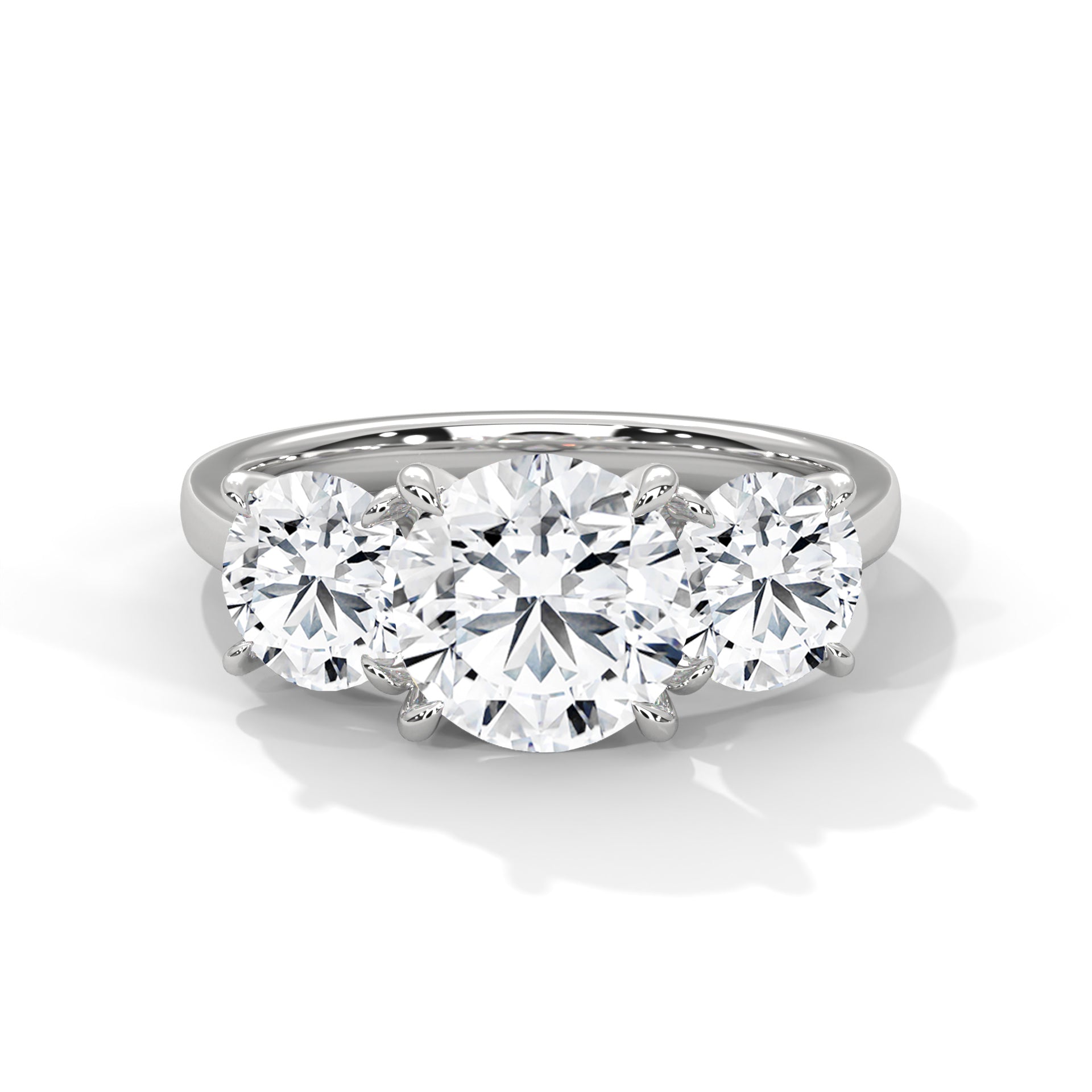 Timeless Three-Stone 3.68 CTW Round Diamond Ring | E VSS1