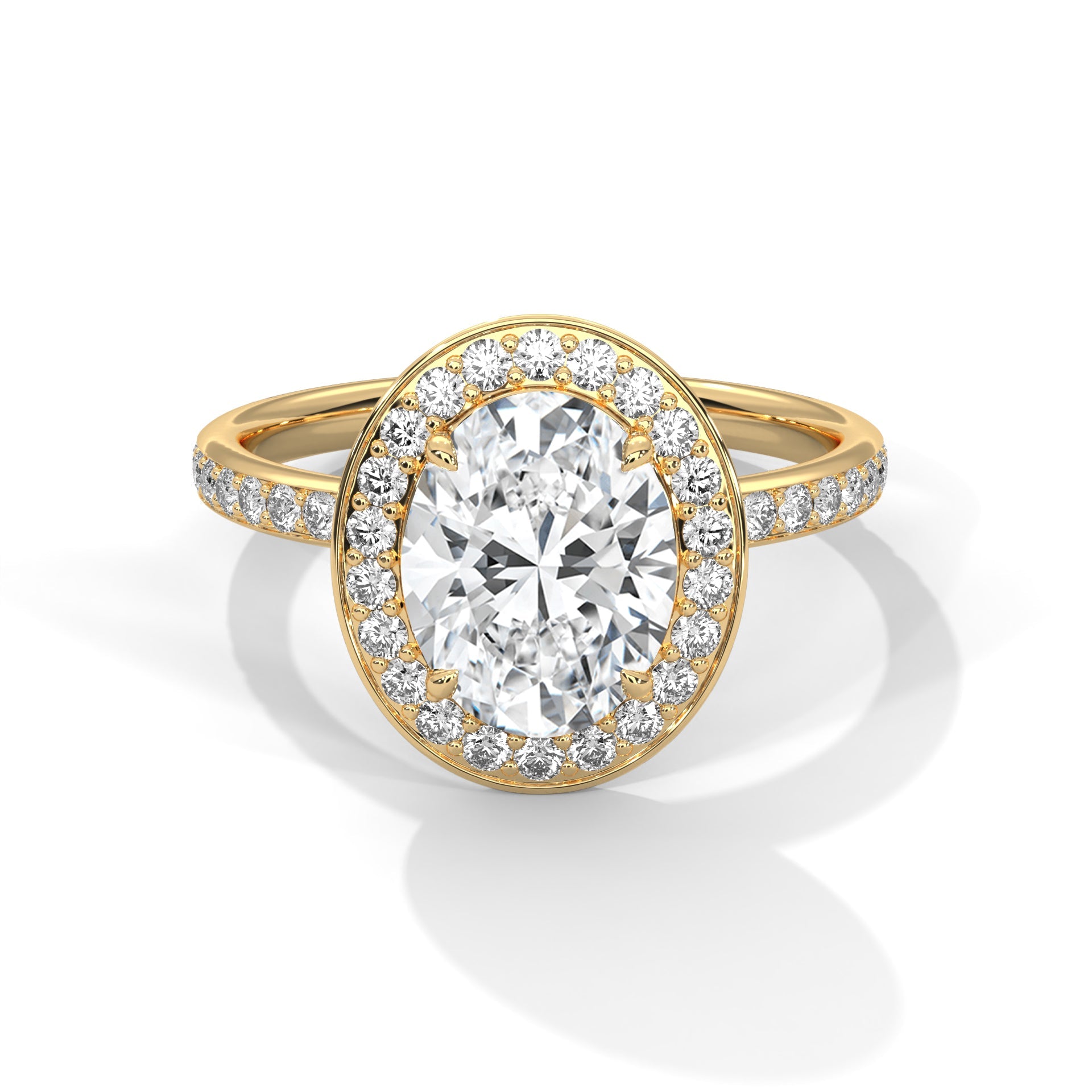 Amora 3ct Oval Lab-Grown Diamond Halo Engagement Ring | 3.52 CTW