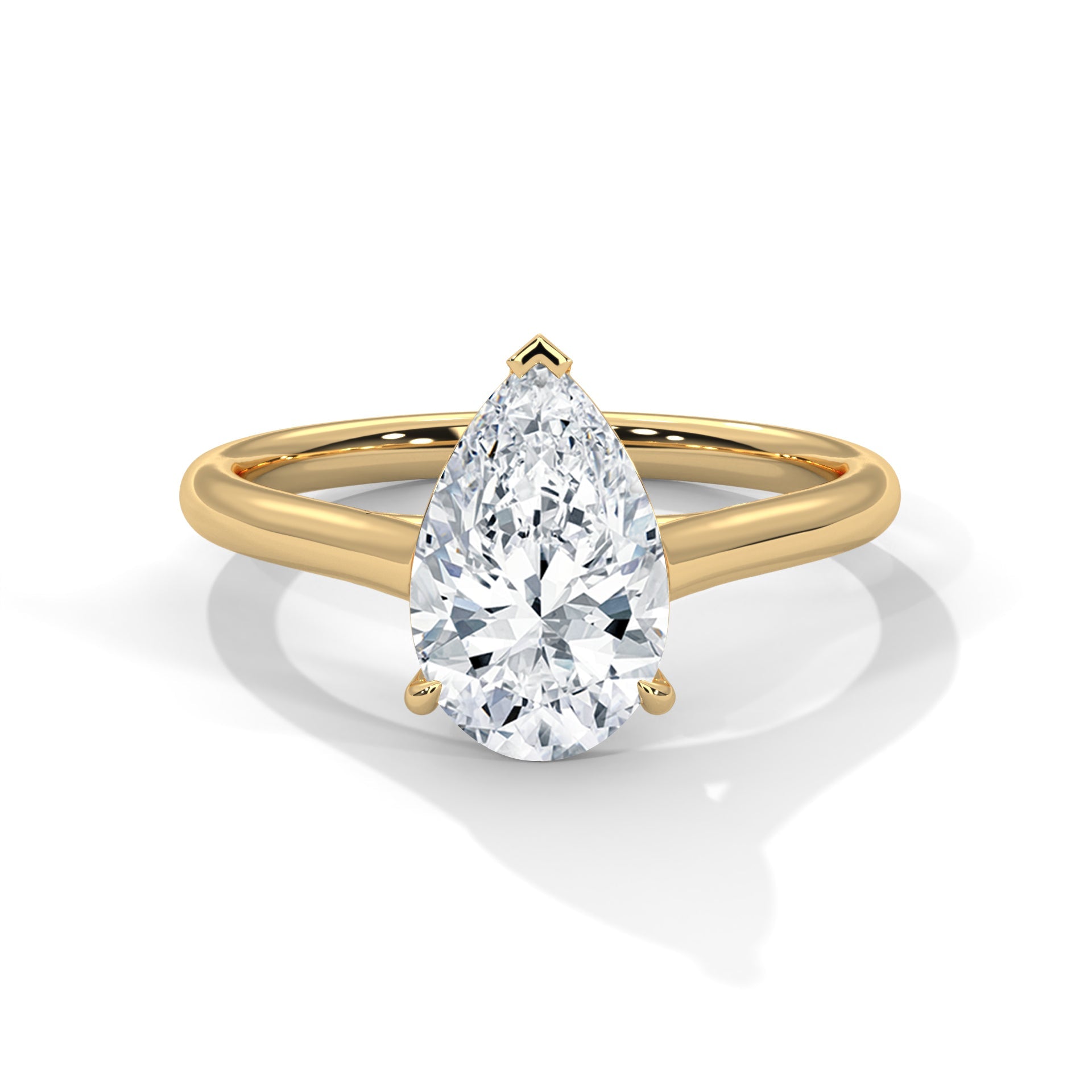 Pave 3ct Pear Lab-Grown Diamond Engagement Ring | E VS1