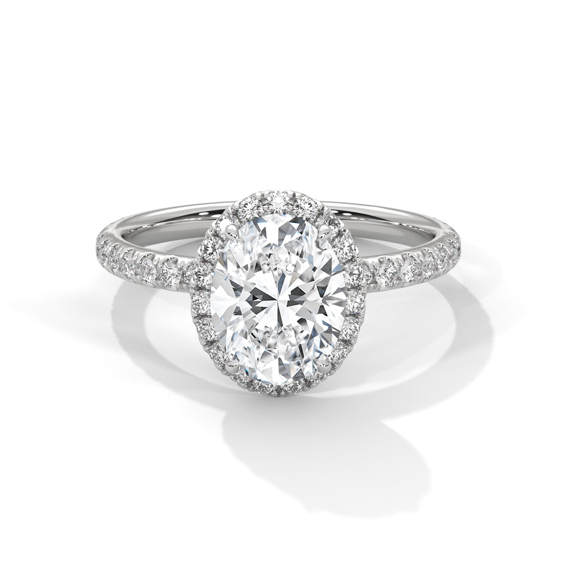 Regalia 2.48 CTW Oval Cut Diamond Halo Engagement Ring | E VS1