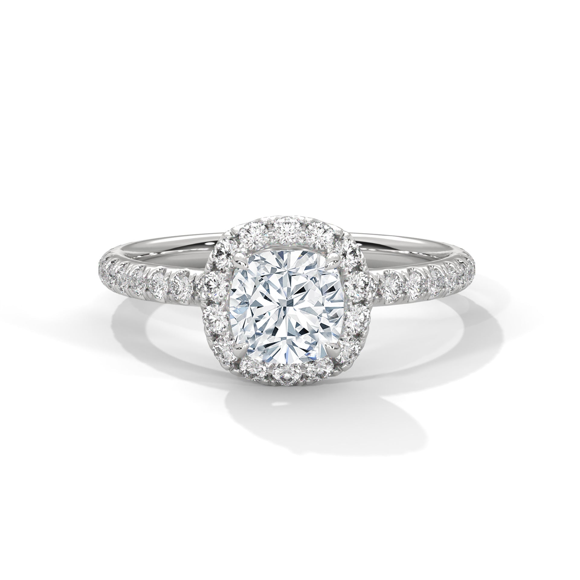 Regalia 2.41 CTW Cushion Cut Diamond Halo Engagement Ring | E-VS