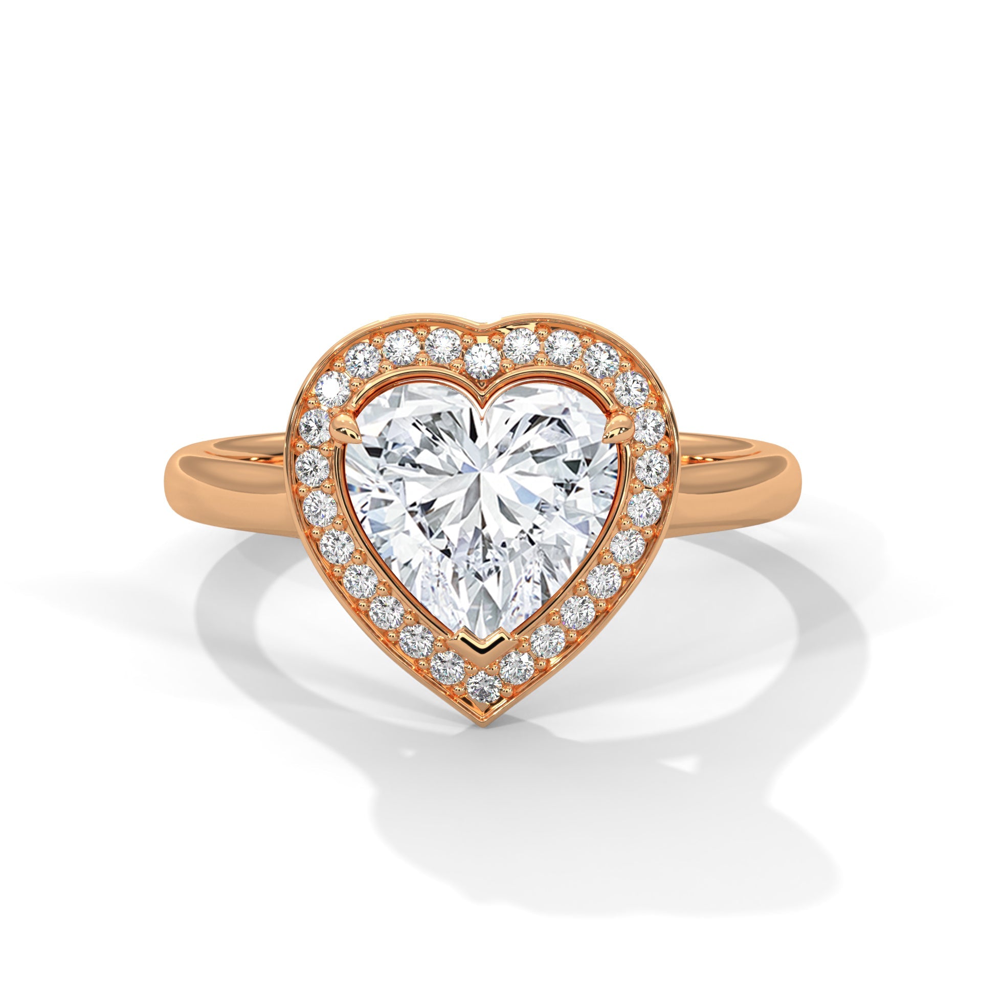 Halo-Set 1.5ctw Heart-Cut Lab Grown Diamond Engagement Ring | 1.66 CTW