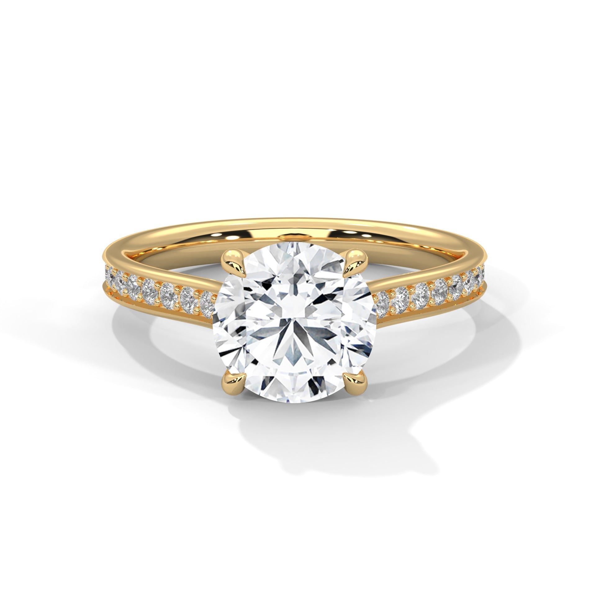 Pave 3 CT Round-Cut Lab Grown Diamond Ring | 3.29 CTW