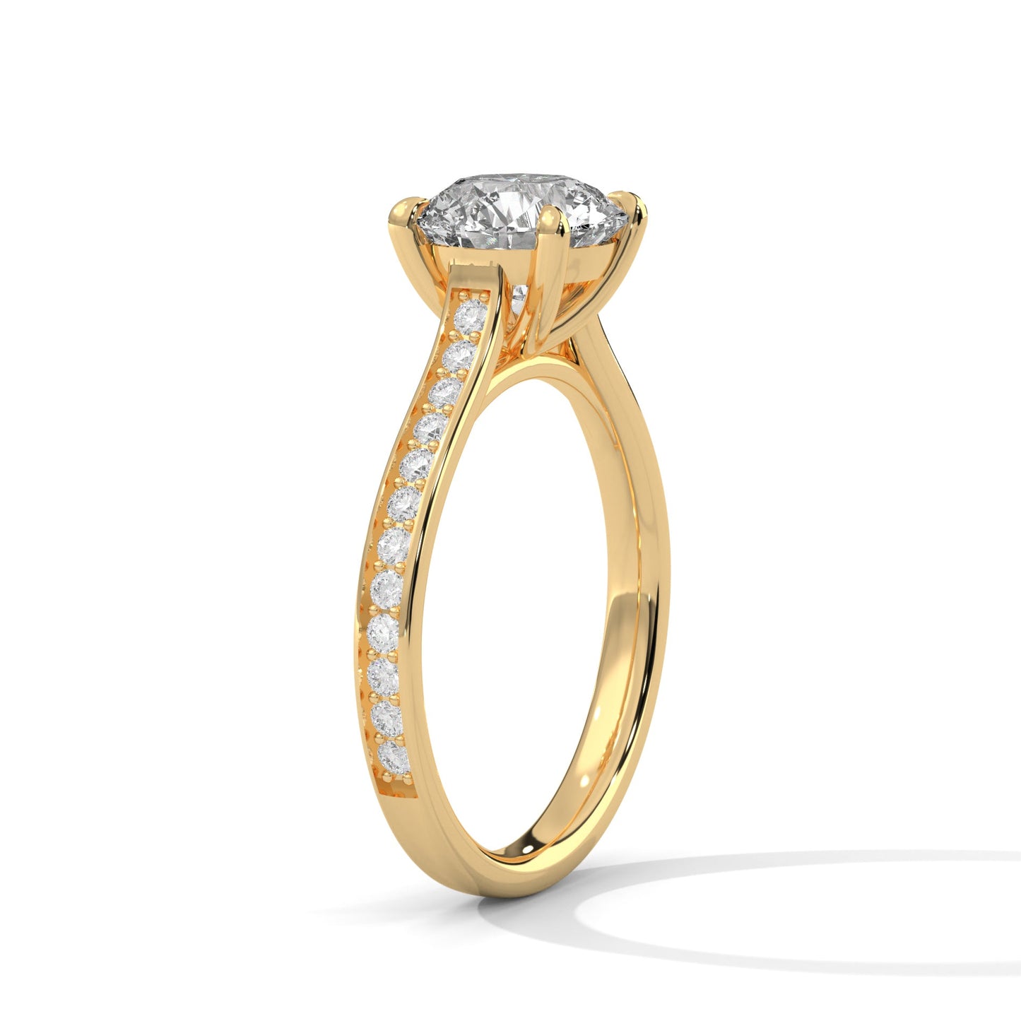 Pave 3 CT Round-Cut Lab Grown Diamond Ring | 3.29 CTW