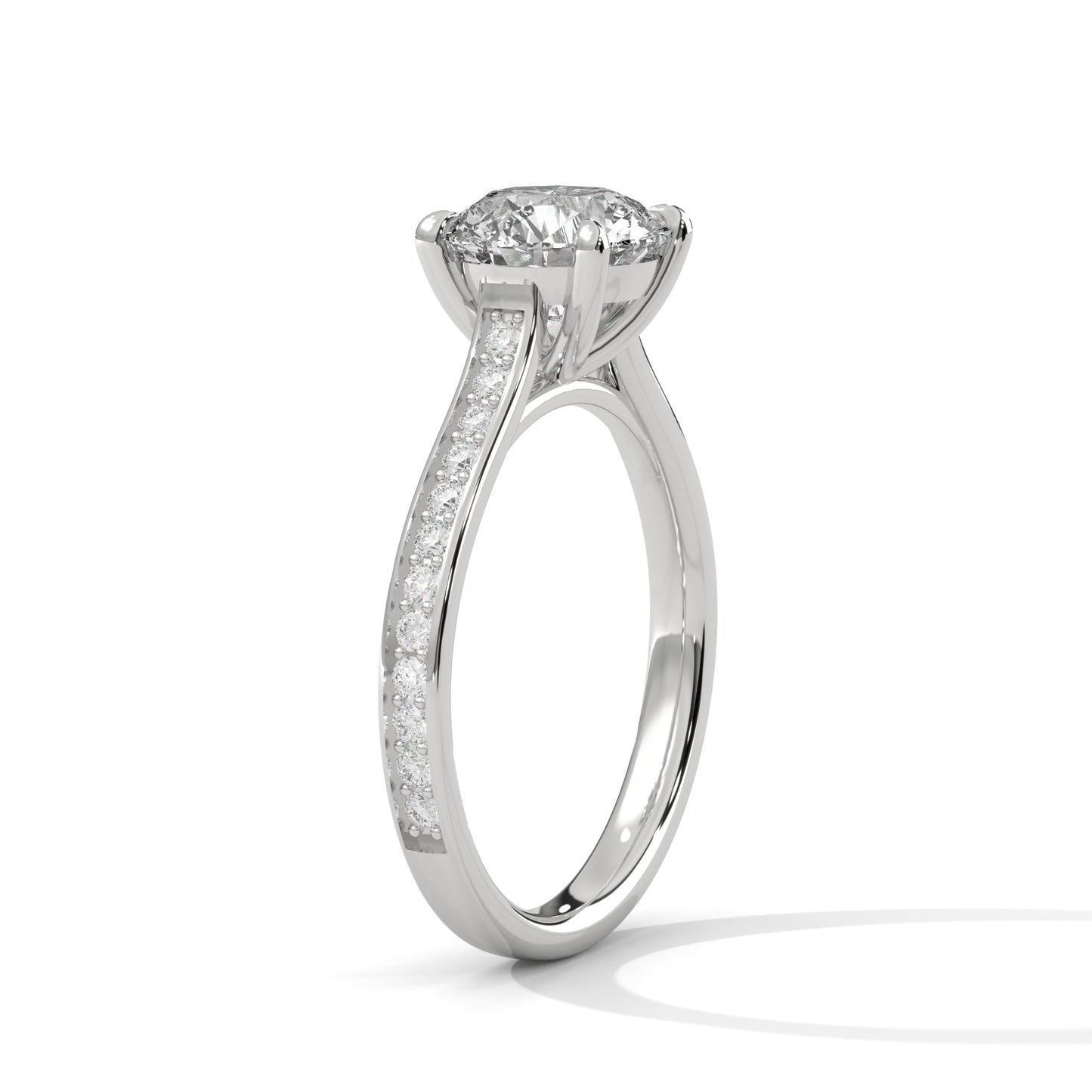 Pave 3 CT Round-Cut Lab Grown Diamond Ring | 3.29 CTW