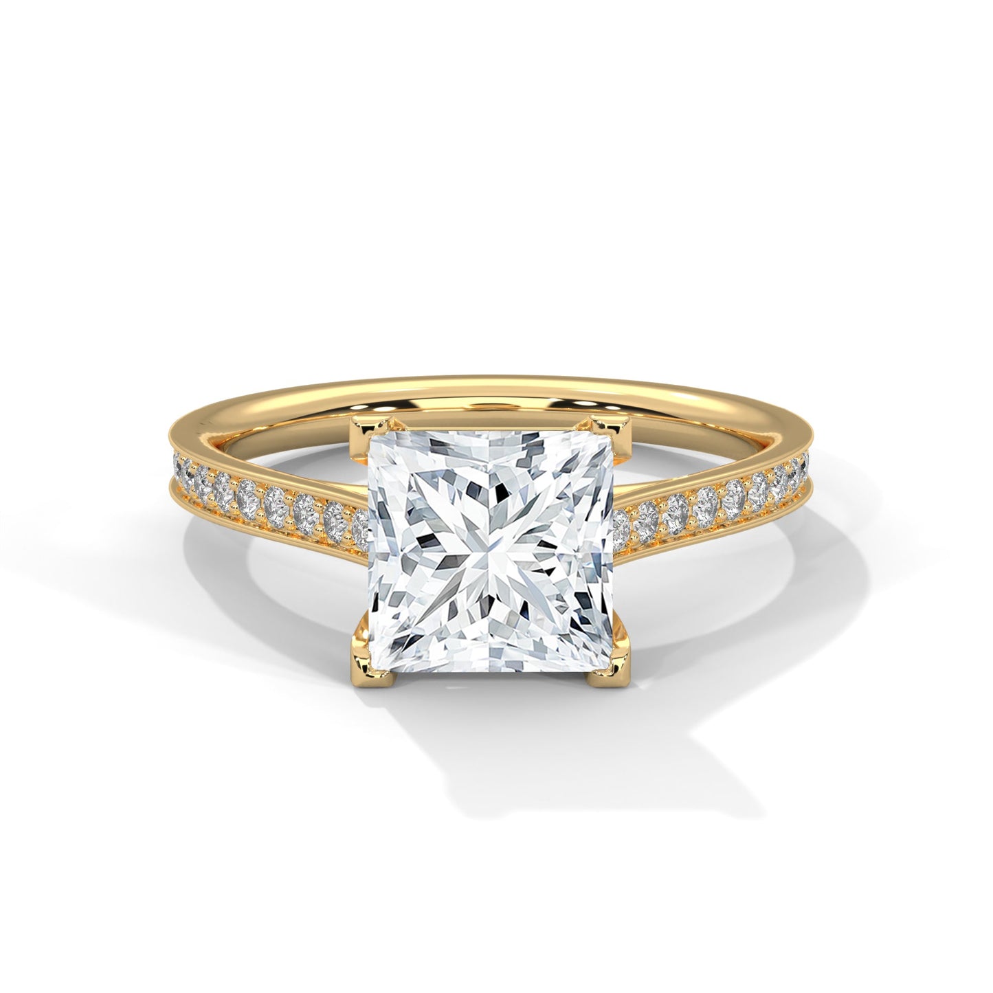 Grace 1 CT Princess-Cut Lab Grown Diamond Pave Ring | 1.24 CTW
