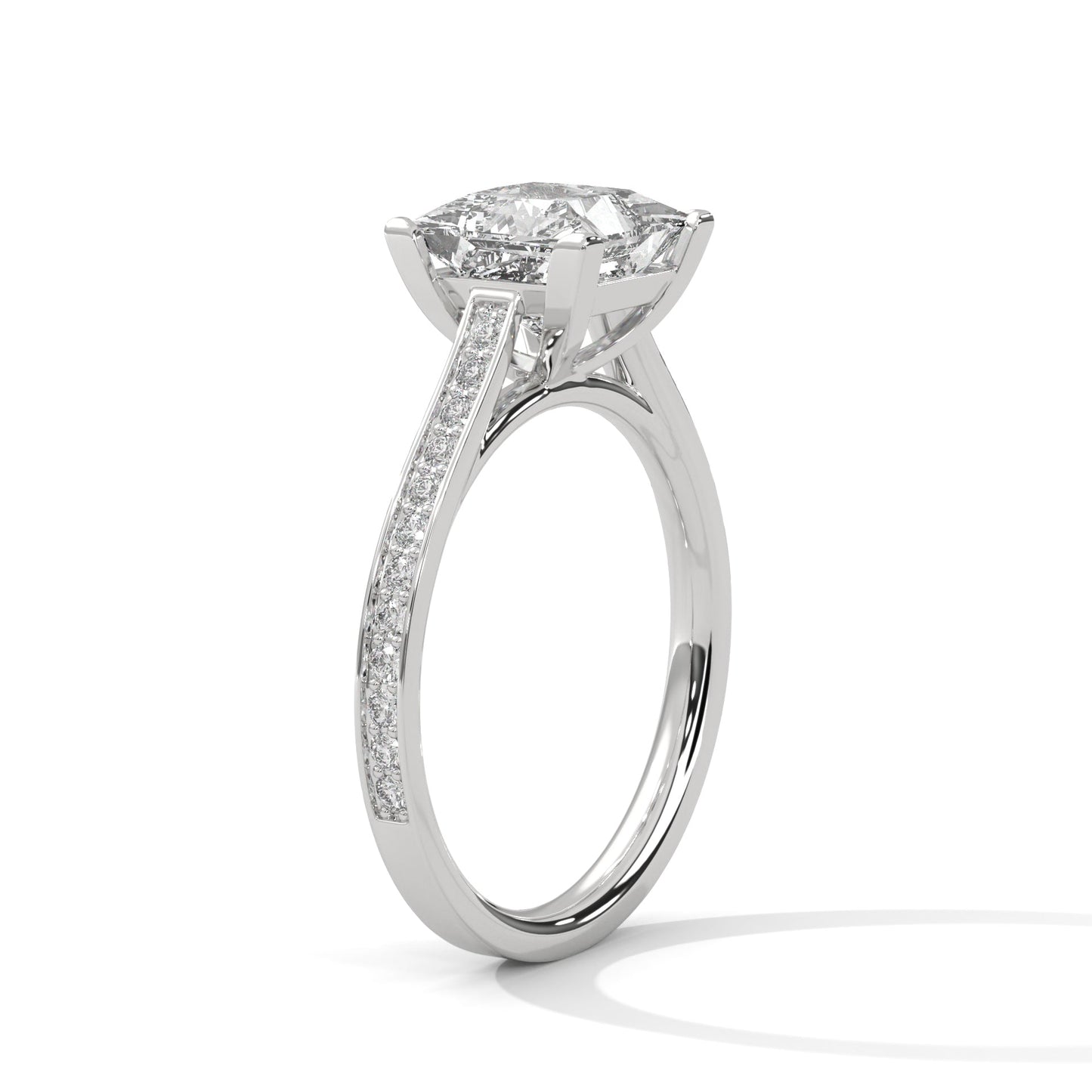 Grace 1 CT Princess-Cut Lab Grown Diamond Pave Ring | 1.24 CTW