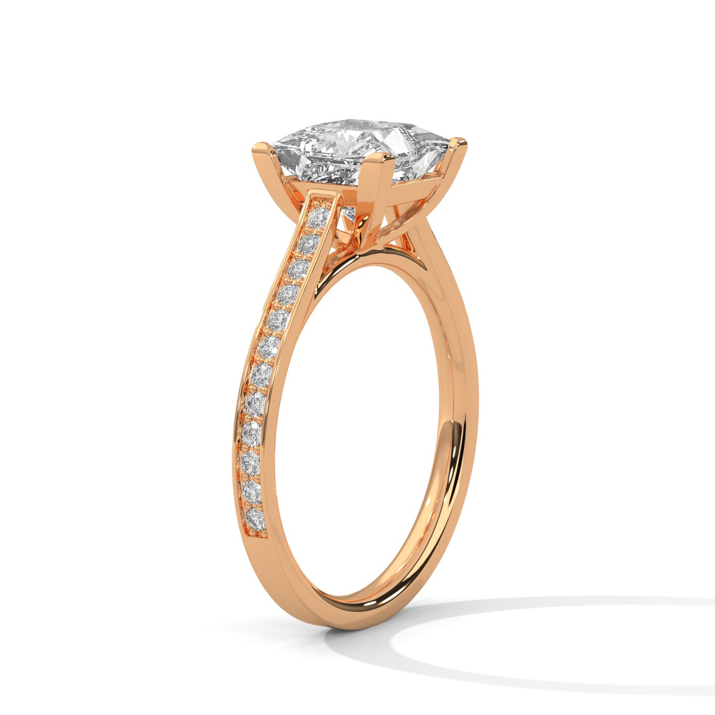 Grace 1 CT Princess-Cut Lab Grown Diamond Pave Ring | 1.24 CTW
