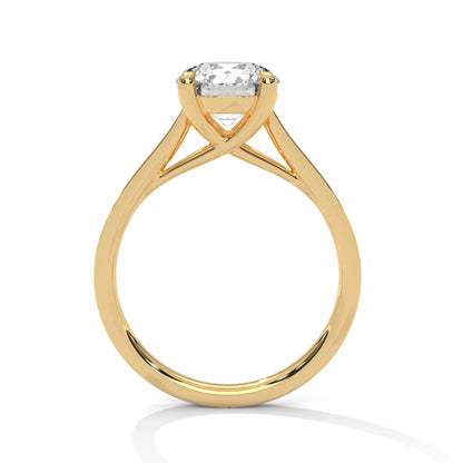 Solitaire Round-Cut Moissanite Engagement Ring with 2ct Center Stone and Pave Accents