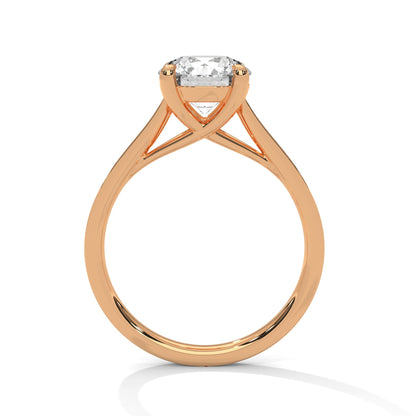 Solitaire Round-Cut Moissanite Engagement Ring with 2ct Center Stone and Pave Accents