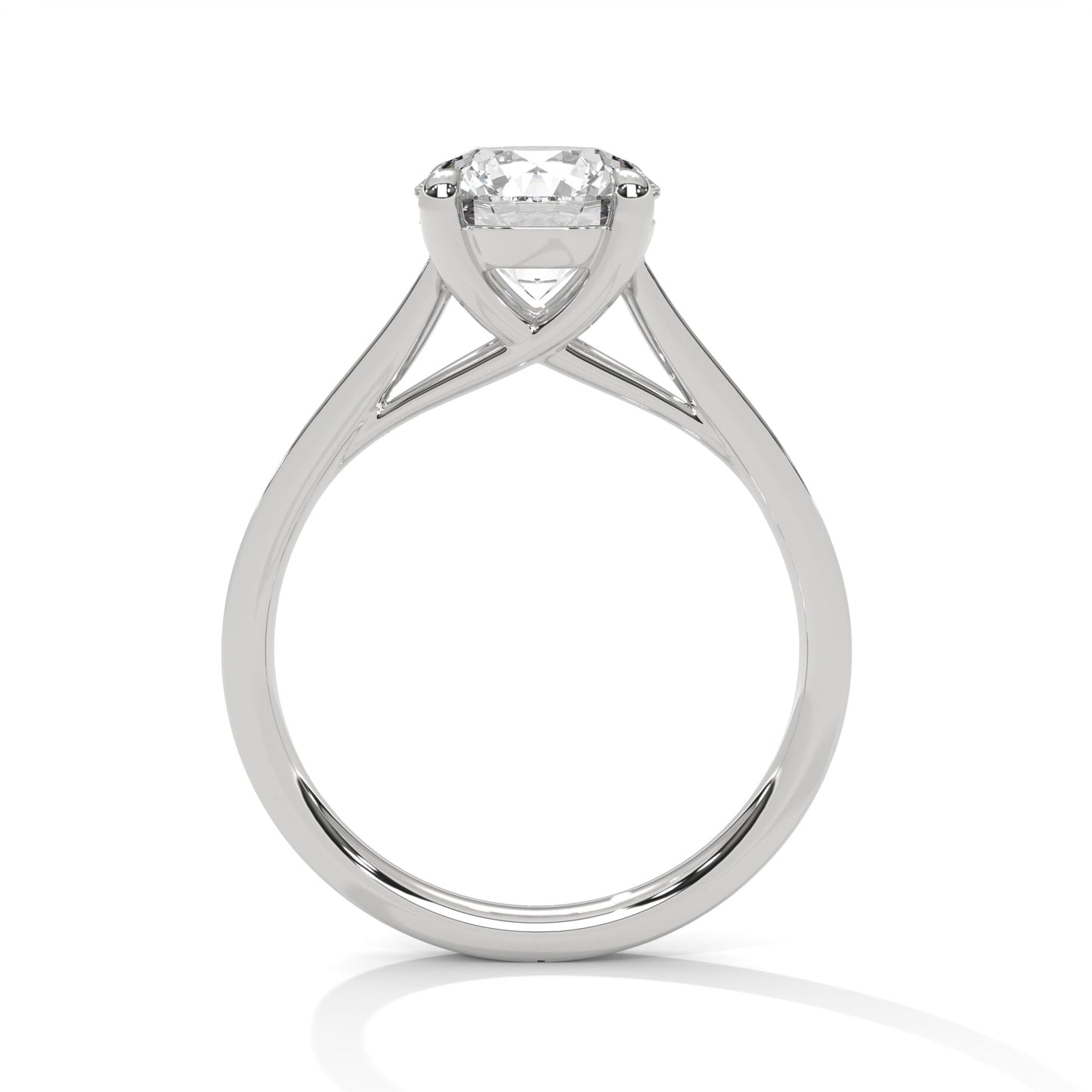 Solitaire Round-Cut Moissanite Engagement Ring with 2ct Center Stone and Pave Accents