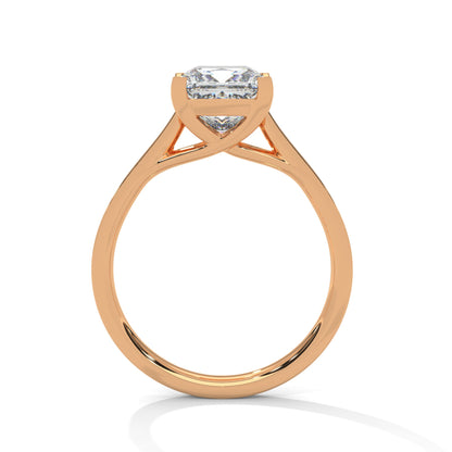 Princess-Cut Diamond Engagement Ring with Pave Band 2ct Lab-Grown Diamond(F VS)