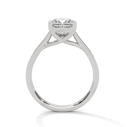 Princess-Cut Diamond Engagement Ring with Pave Band 2ct Lab-Grown Diamond(F VS)