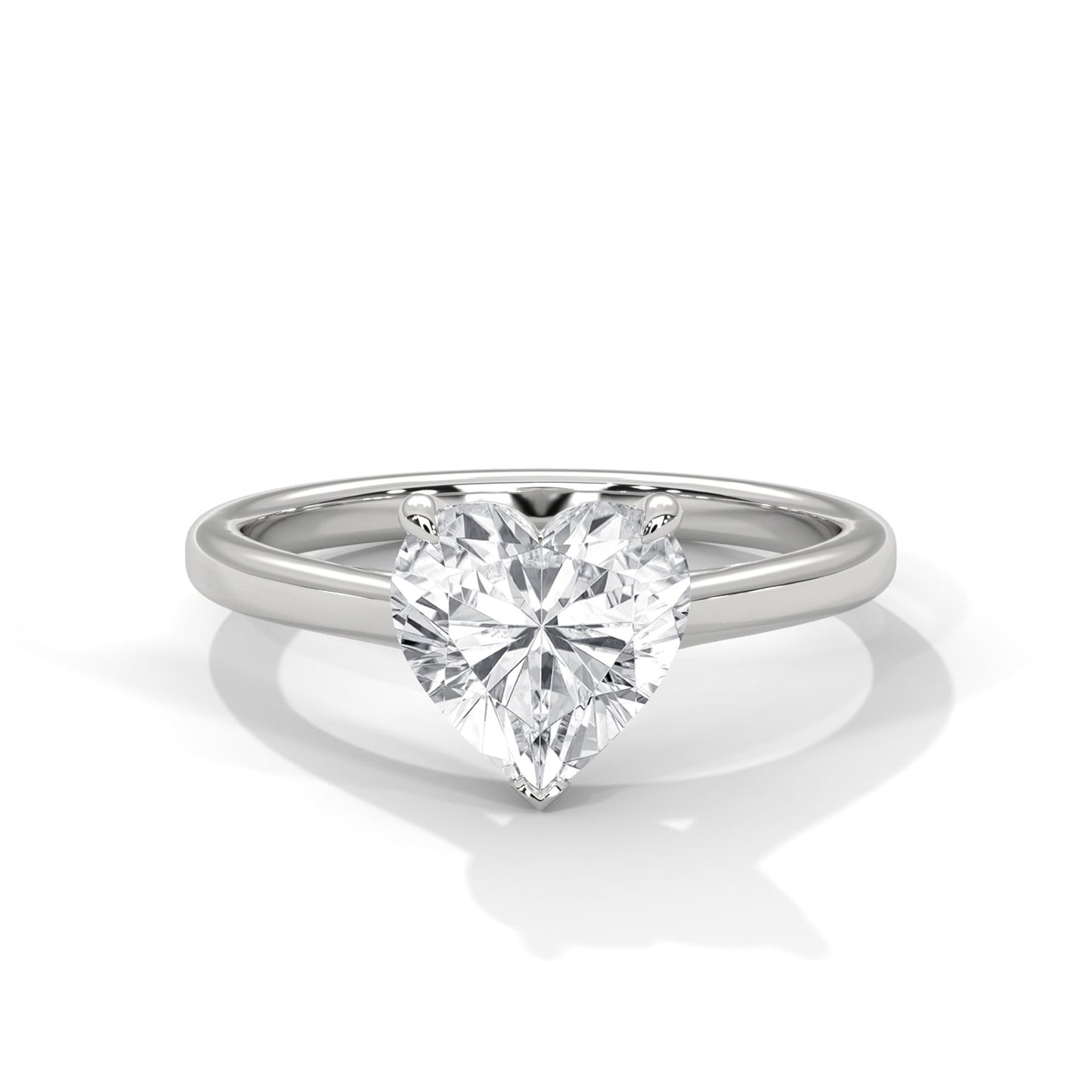 Heart-Cut Solitaire Engagement Ring with 2ct Lab-Grown Diamond (F VS)