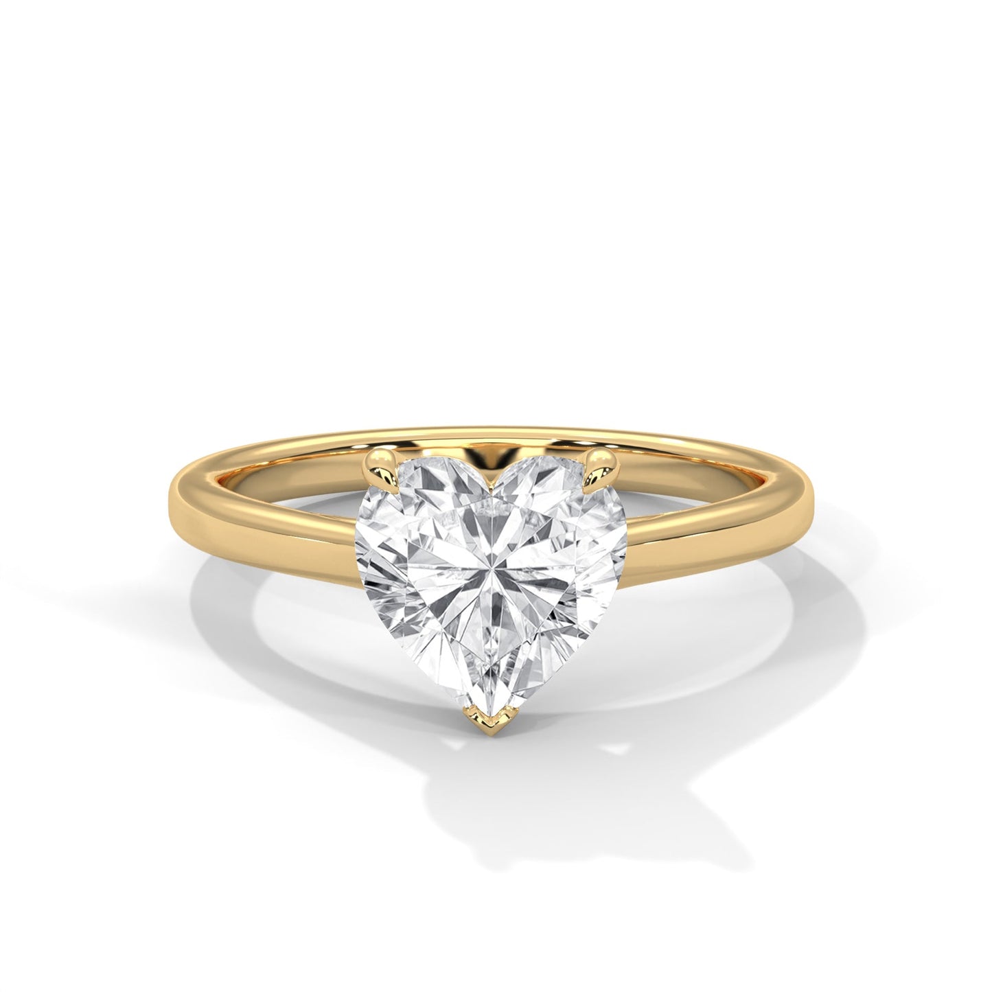 Heart-Cut Solitaire Engagement Ring with 2ct Lab-Grown Diamond (F VS)