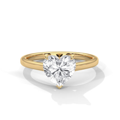 Lovely 3CT Heart Lab-Grown Diamond Solitaire Ring | E VS1