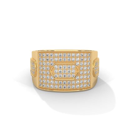Majestic 1.34 CTW Round Lab-Grown Diamond Statement Men's Ring