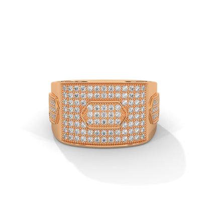 Majestic 1.34 CTW Round Lab-Grown Diamond Statement Men's Ring