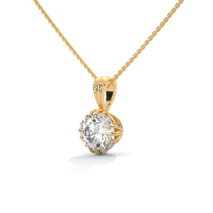 Round-Cut Diamond Pendant Necklace 2ctw E-VS1 | 14K Gold | 16-18 inch Chain
