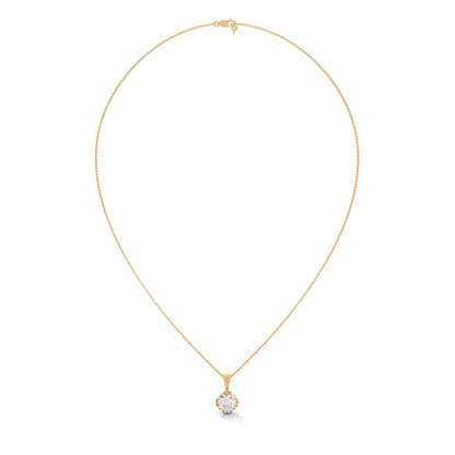 Round-Cut Diamond Pendant Necklace 2ctw E-VS1 | 14K Gold | 16-18 inch Chain