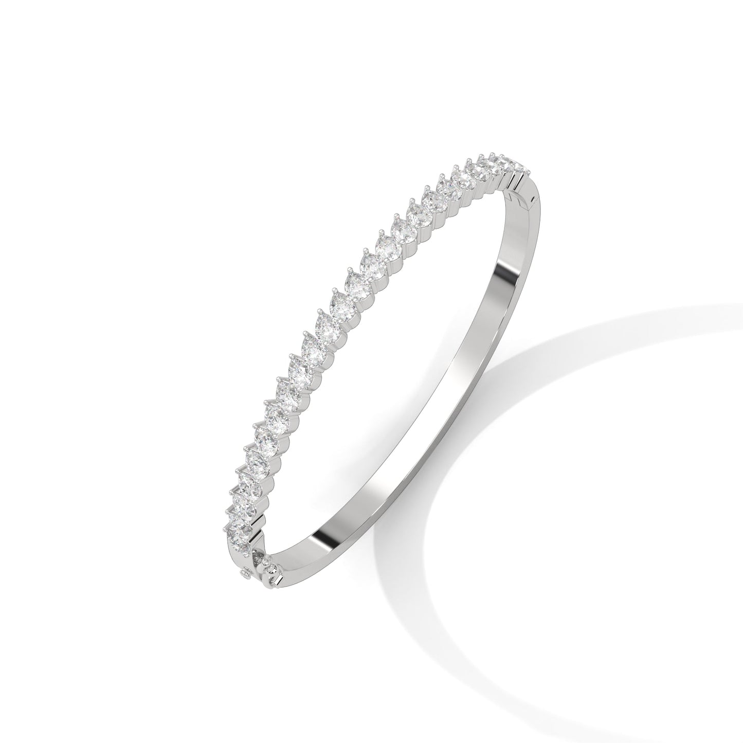 Pear Lab-Grown Diamond Gold Bangle Bracelet | 5.25 CTW