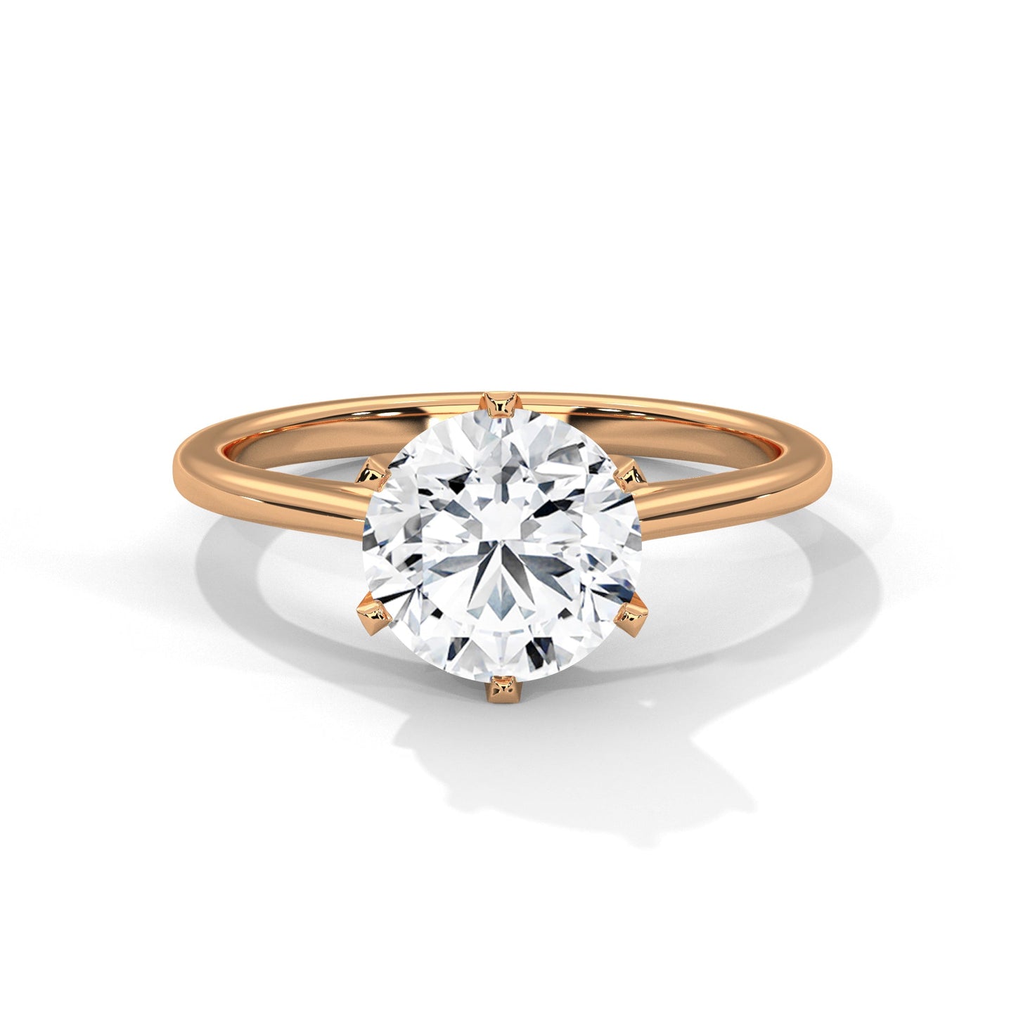 Elegant 4-Prong Round-Cut Lab Grown Diamond Engagement Ring | 1 CTW