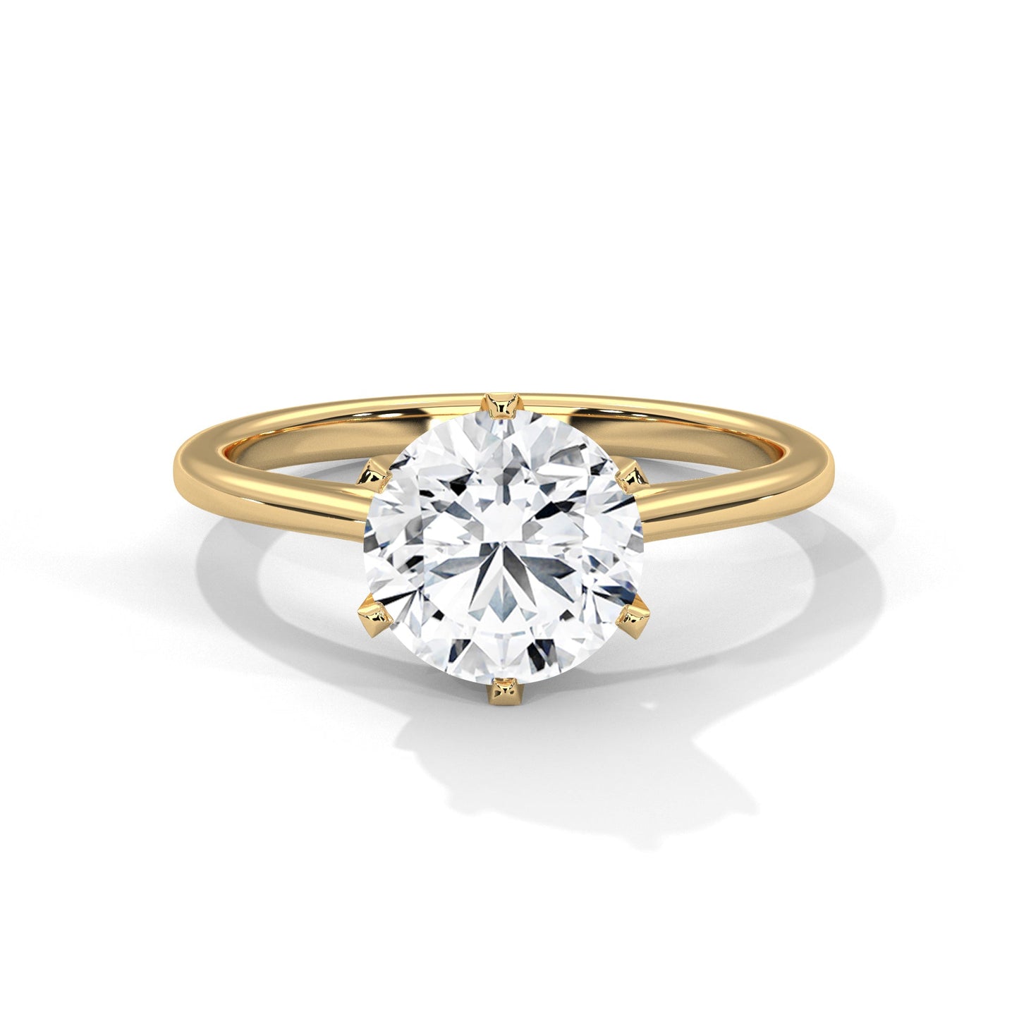 Elegant 4-Prong Round-Cut Lab Grown Diamond Engagement Ring | 1 CTW