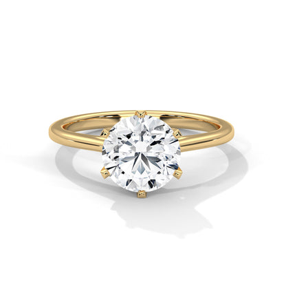 Elegant 4-Prong Round-Cut Lab Grown Diamond Engagement Ring | 1 CTW