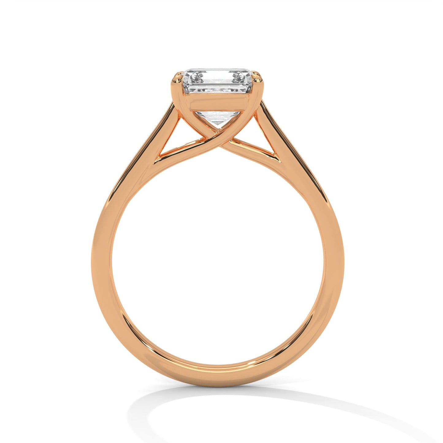 Classic Solitaire Asscher-Cut Engagement Ring with 2ct Diamond (F VS)