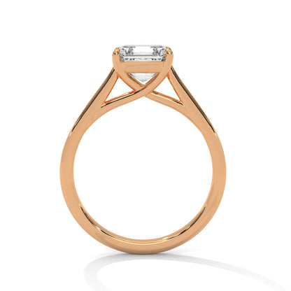 Classic Solitaire Asscher-Cut Engagement Ring with 2ct Diamond (F VS)