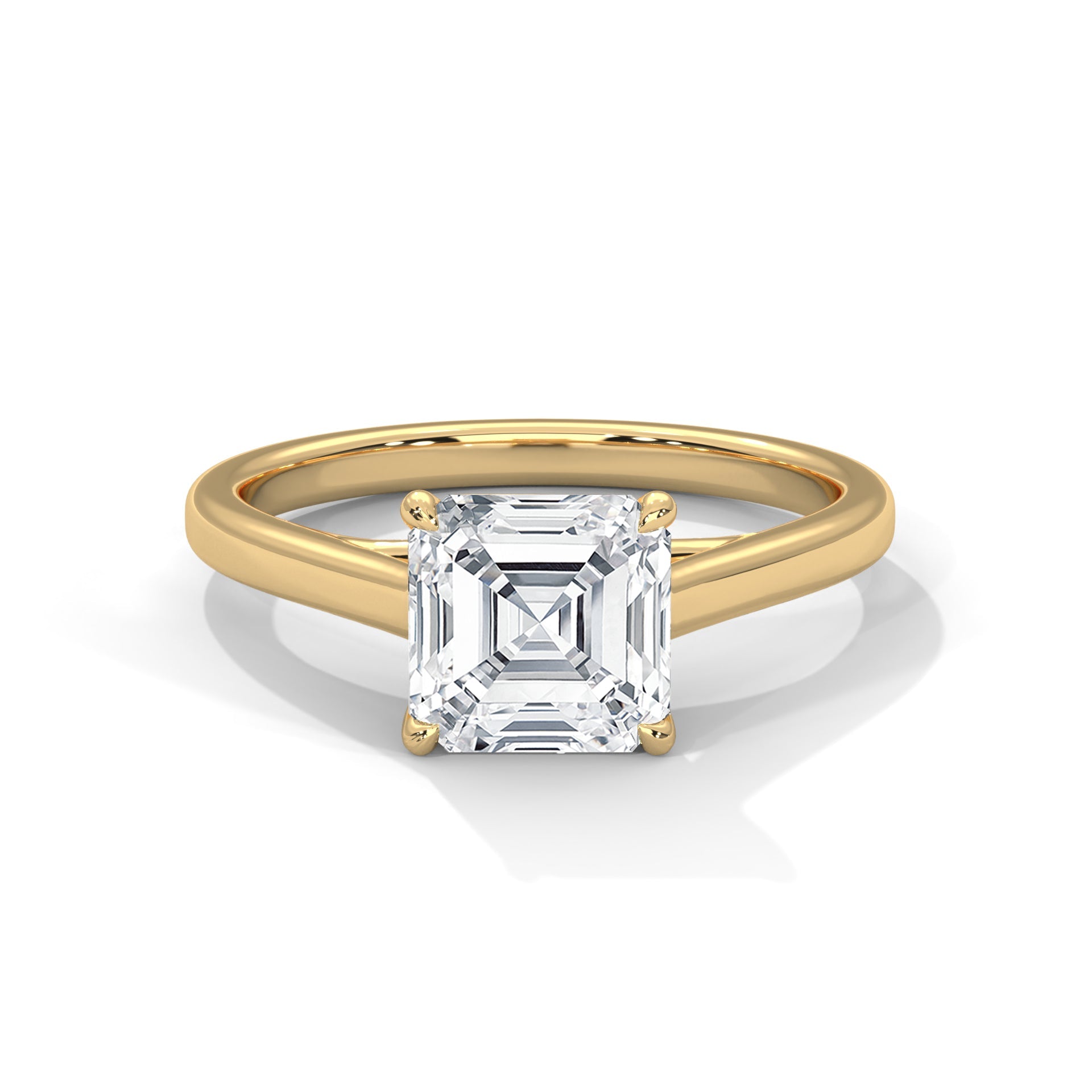 Solitaire Asscher-Cut Engagement Ring with 1ct Diamond | 1ctw