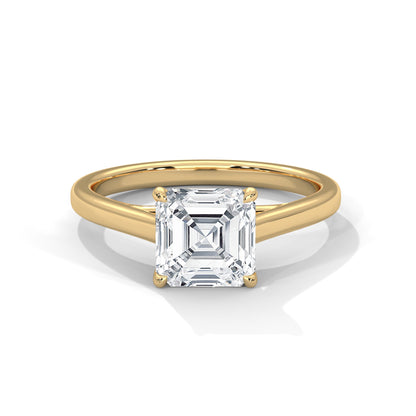 Solitaire Asscher-Cut Engagement Ring with 1ct Diamond | 1ctw
