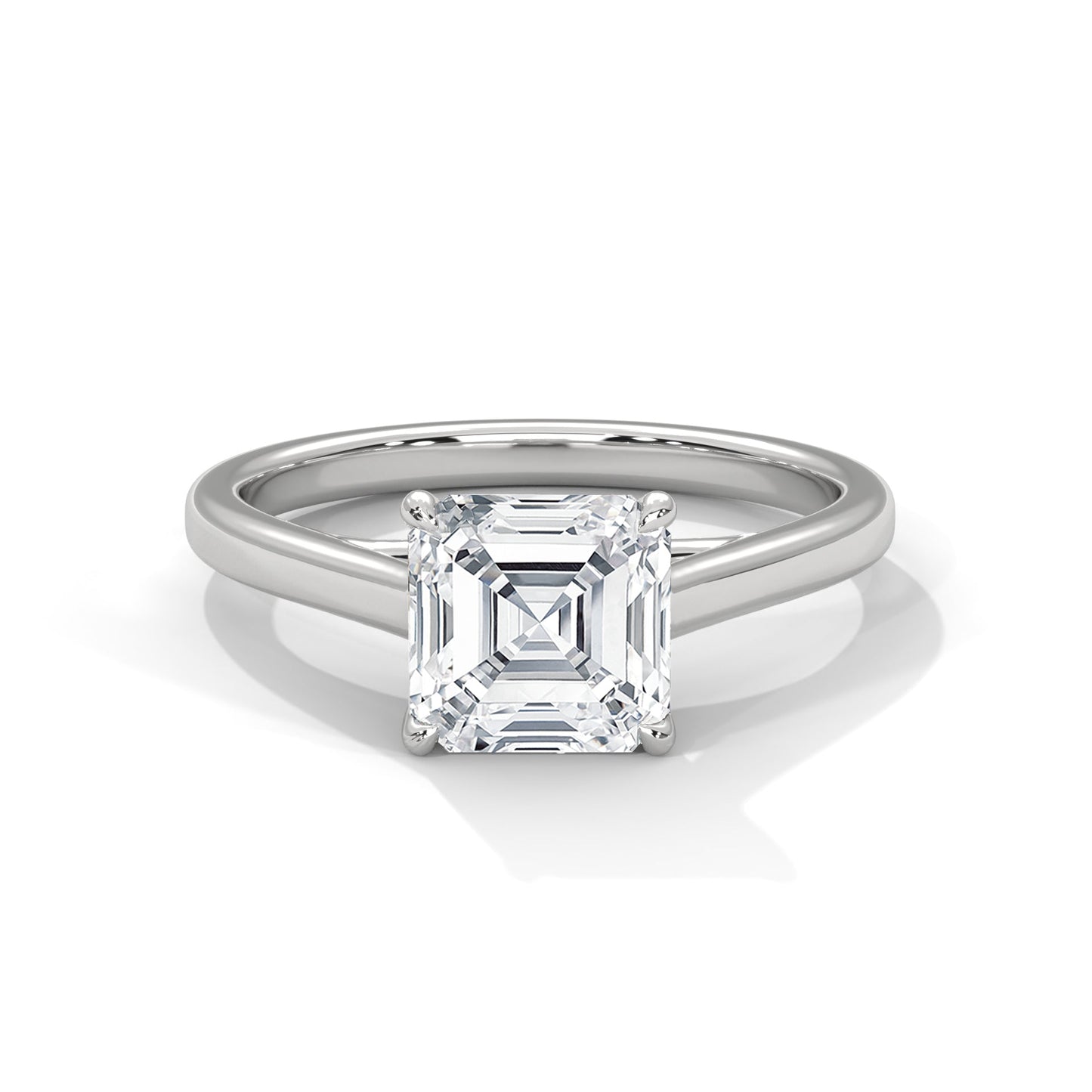 Solitaire Asscher-Cut Engagement Ring with 1ct Diamond | 1ctw