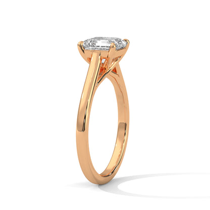 Solitaire Asscher-Cut Engagement Ring with 1ct Diamond | 1ctw